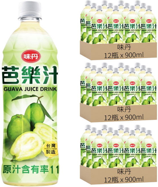 味丹 芭樂汁, 900ml, 36瓶