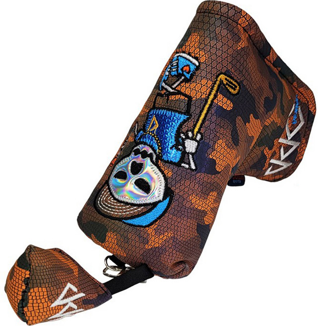 도담스포츠 카멜레온 스컬 퍼터커버 일자형, 오렌지