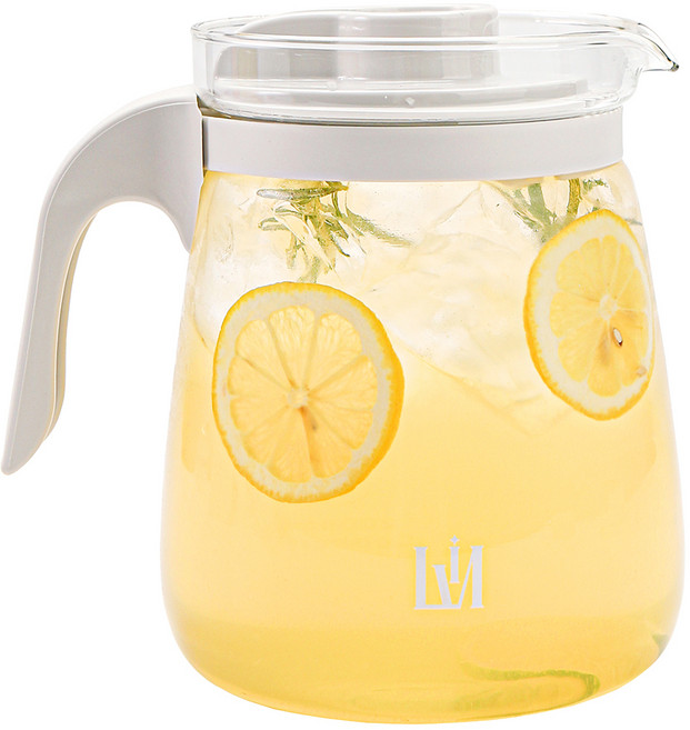 리비뉴 유리 냉장고 물병, 화이트, 2L, 1개