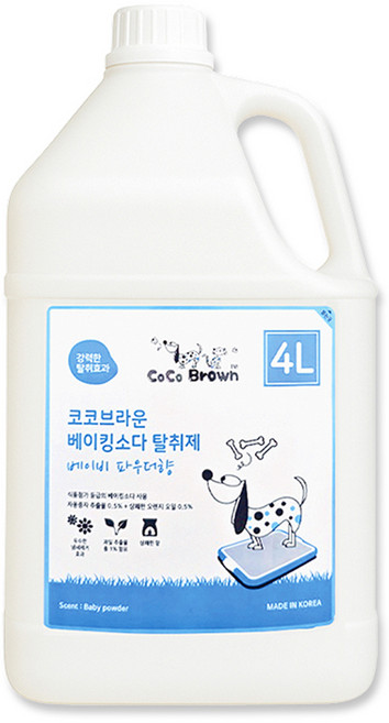 코코브라운 베이킹소다 반려동물용 탈취제 베이비 파우더향, 4L, 1개