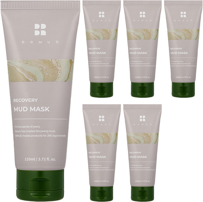 1+1 카디비 머드팩 비알머드 리커버리 보령 머드 마스크 110ml 2개 (본사정품!), 1개입, 6개