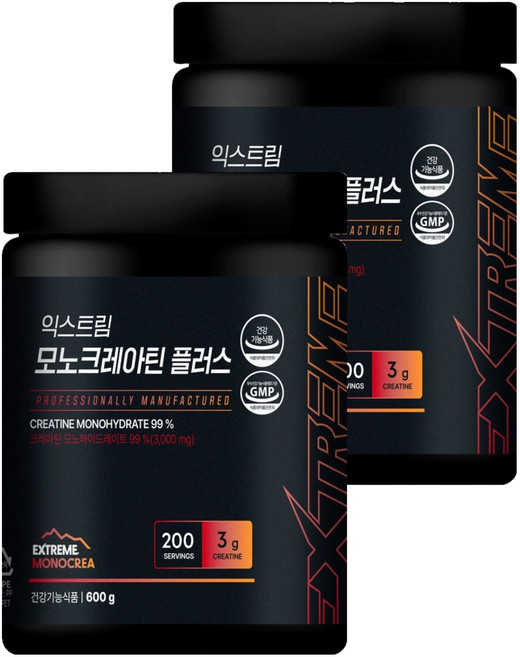 익스트림 모노크레아틴 플러스, 600g, 2개