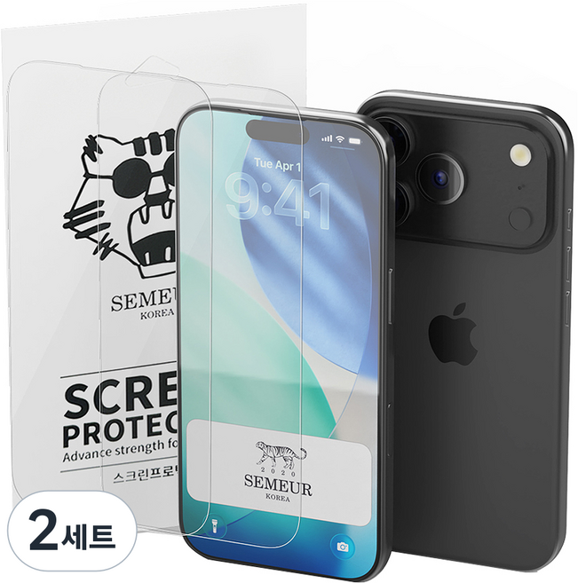 SEMEUR 全透明 指紋辨識 鋼化玻璃 手機螢幕保護貼 2片組, 2套