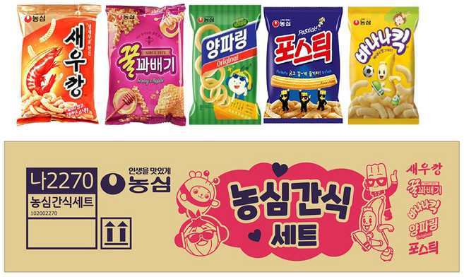 농심 과자 세트, 과자 5종, 1세트