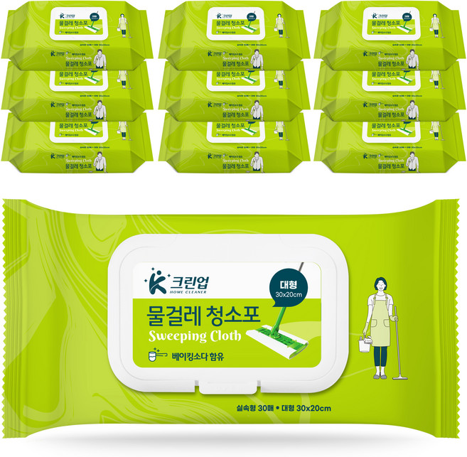 케이크린업 물걸레 청소포 30매, 10개