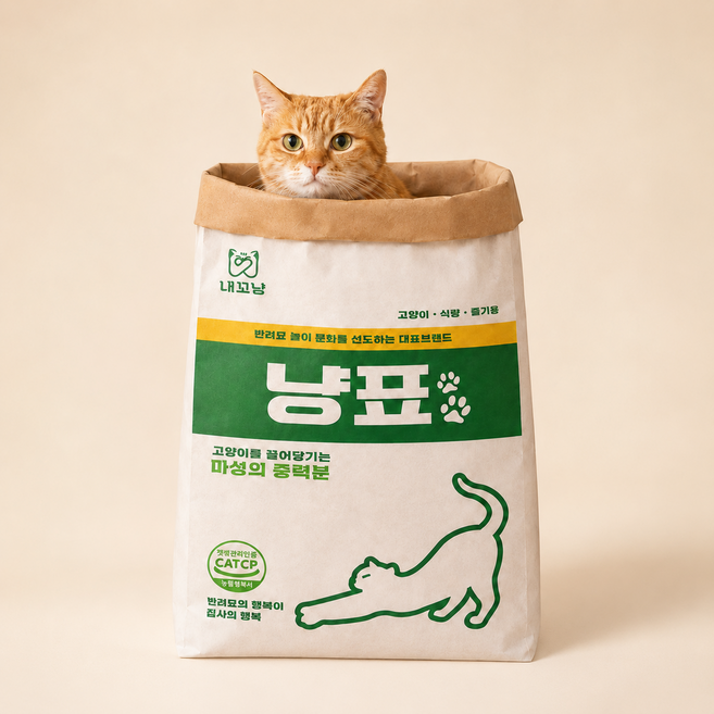 내꼬냥 고양이 냥표 냥봉투 바스락 터널 대형 숨숨집 장난감, 1개