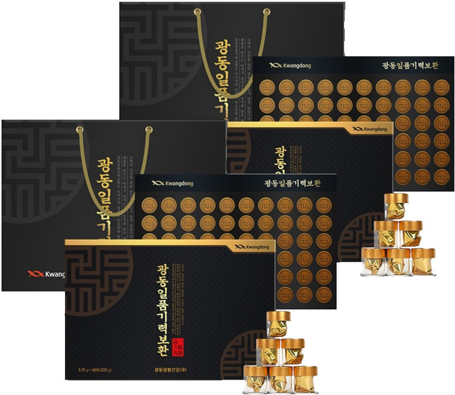광동 일품기력보환 60환 + 쇼핑백 세트, 225g, 2개