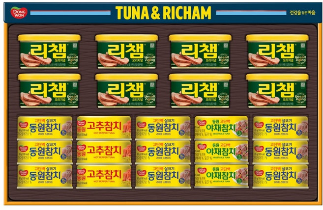 동원 튜나리챔 O-8호 통조림 + 부직포백 선물세트, 1세트