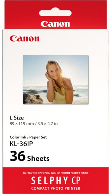 Canon 佳能 SELPHY 相片紙 普通紙 KL-36IP, 3X5, 1個, 36個