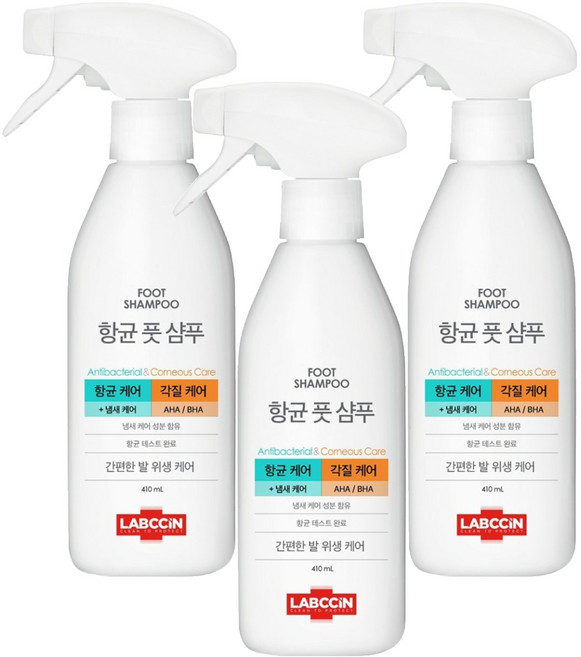 랩신 항균 풋샴푸, 1개입, 3개, 410ml