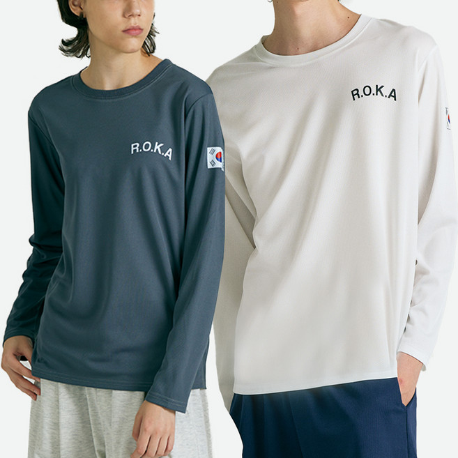 TERAWOOD 男女通用 City Dry ROKA 圓領長袖T恤 2件組, 白色 + 炭灰色