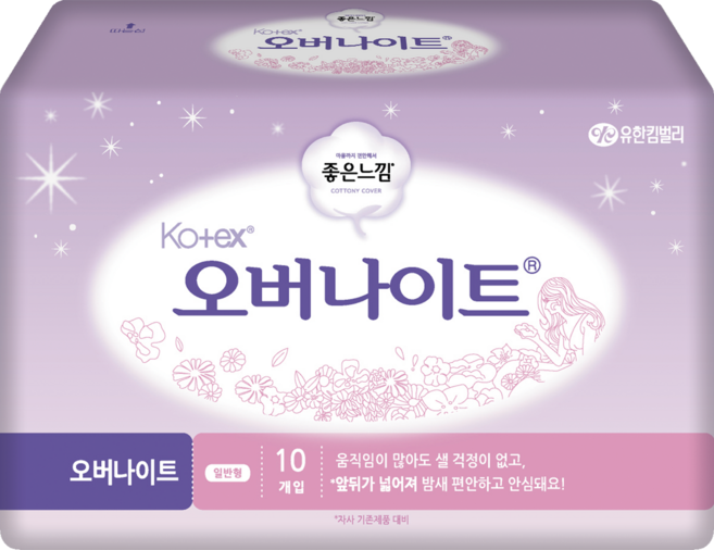 좋은느낌 코텍스 생리대 일반형, 오버나이트, 10개입, 1개