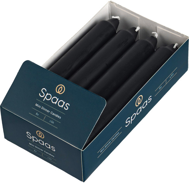 스파스 미니 하우스홀드 캔들 15.2cm, 블랙, 43g, 8개