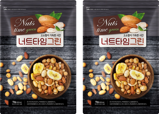 해맑음푸드 너트타임그린 믹스넛, 1kg, 2개