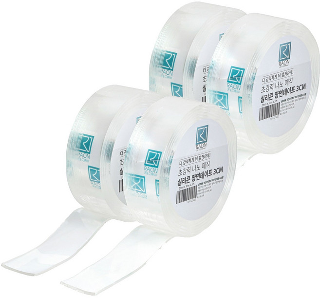 라온 초강력 나노 매직 실리콘 양면테이프 3m, 4개