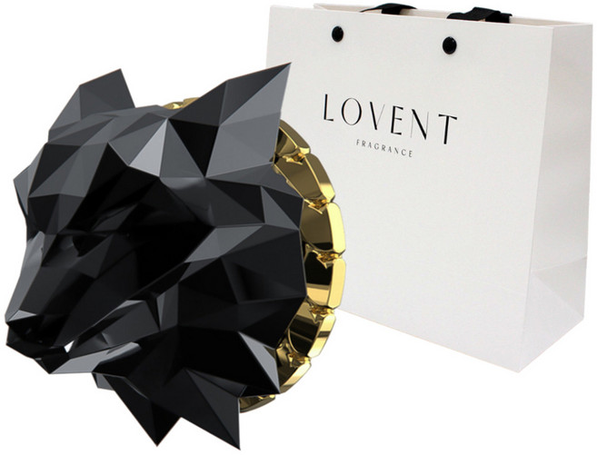 로벤트 늑대 차량용 방향제 블랙골드 블랙머스크향 + 쇼핑백, 1개, 바닐라/머스크향