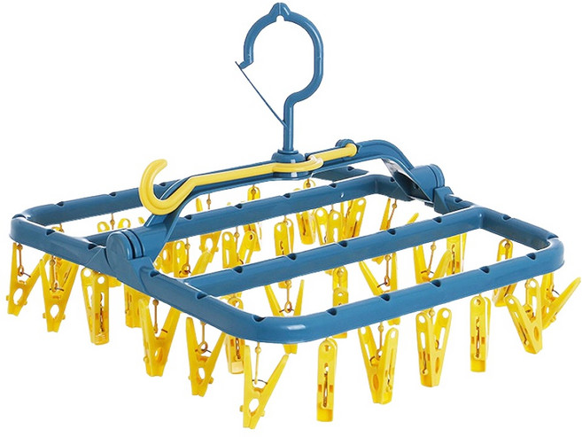 한봄누리 양말 속옷 건조대 접이식 빨래집게 건조걸이, 그린, 1개