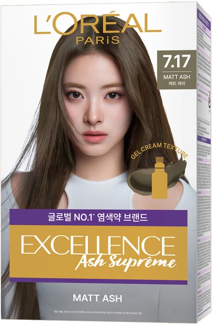 로레알파리 엑셀랑스 애쉬 슈프림 염모제, 7.17 매트 애쉬, 1개 - 쿠팡