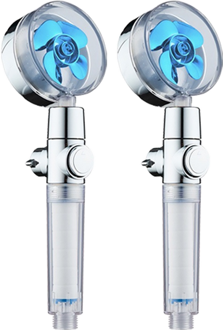 葉子小舖 渦輪增壓過濾止水蓮蓬頭, 藍色, 2個