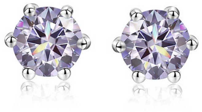 엔클레어 여성용 6프롱 Simulant Diamond 귀걸이 0.2캐럿