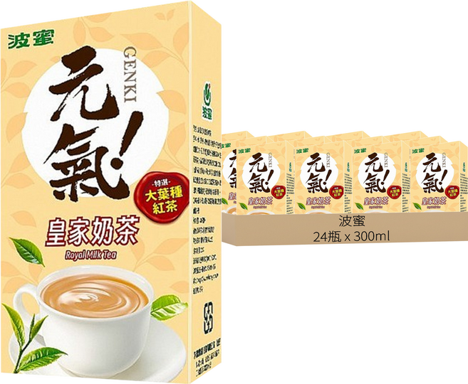 波蜜 元氣皇家奶茶, 24瓶, 300ml