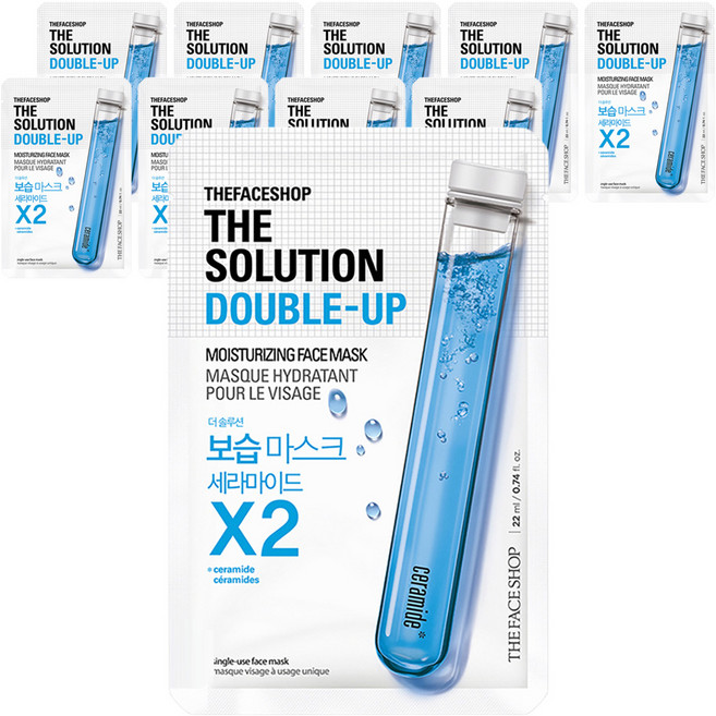 더페이스샵 더솔루션 더블업 보습 마스크시트, 1개입, 10개