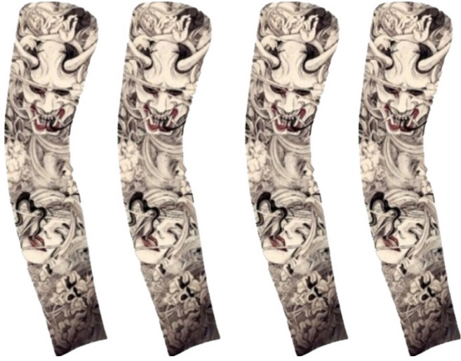 비바이원 프리미엄 문신 쿨 팔토시, 오니, 2개