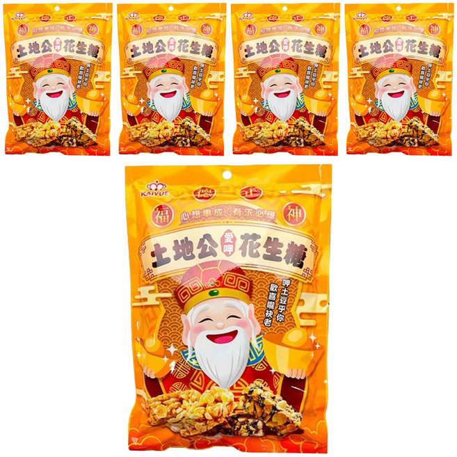 Chiao-E 巧益 土地公綜合花生糖 新版, 150g, 5包