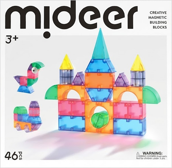 mideer 多彩透光磁力積木 46p MD-1407, 多色, 1盒
