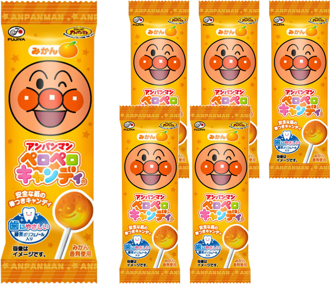 FUJIYA 不二家 麵包超人棒棒糖 隨機口味, 8g, 6包