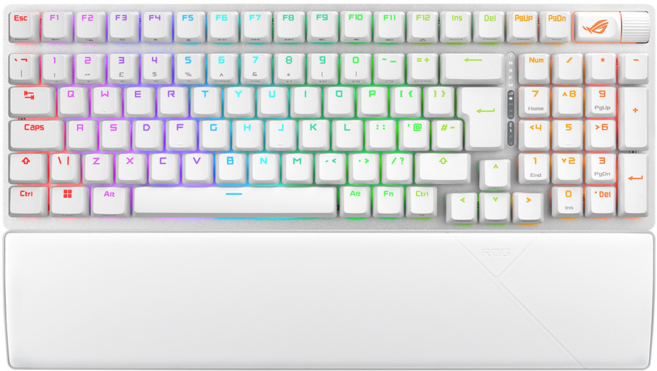 ASUS 華碩 ROG Strix Scope II 96 Wireless NX 無線電競鍵盤, 雪軸, 白色, 1個