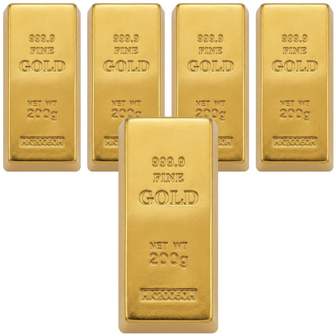 新年冰箱磁鐵 5個, 金色