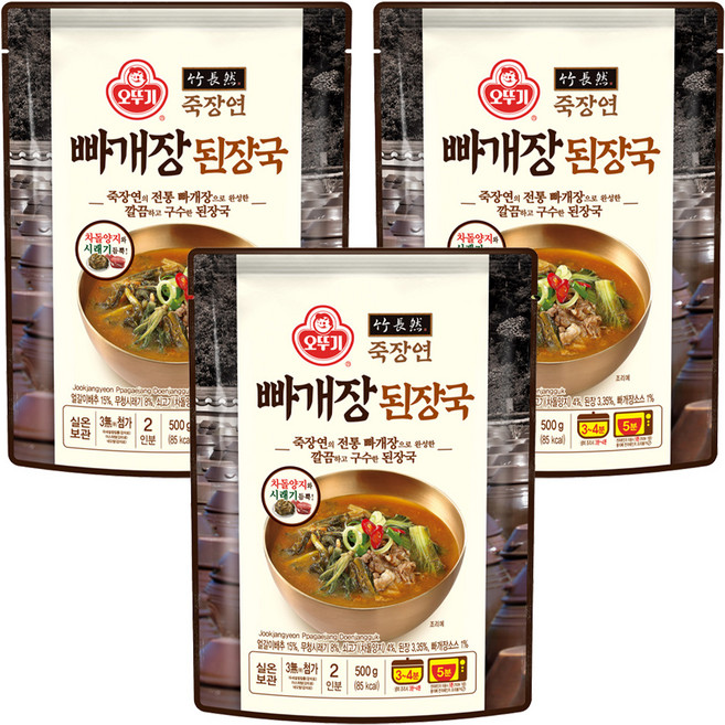오뚜기 죽장연 빠개장 된장국, 3개, 500g