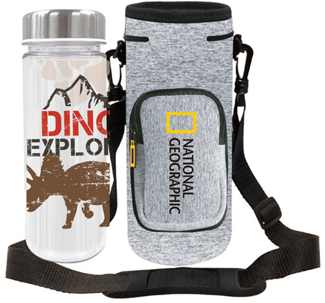 내셔널지오그래픽키즈 키즈 에센 물병크로스 보온가방세트, 다이노, 500ml, 1세트