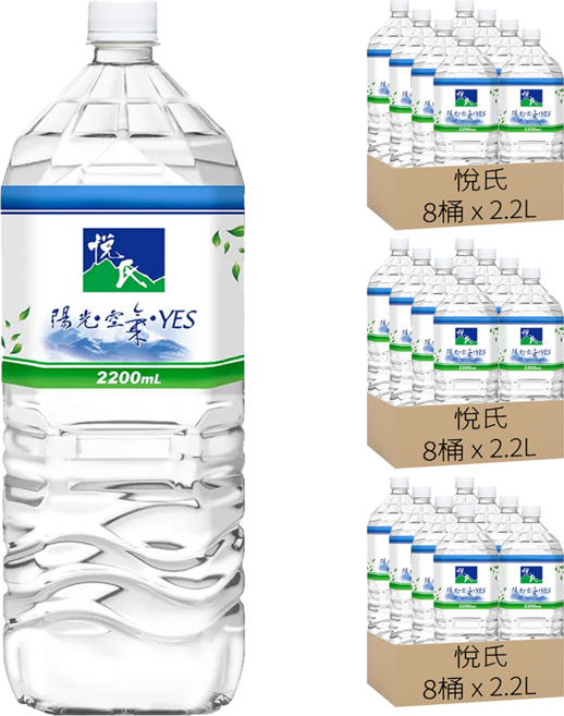 悅氏 天然水, 2200ml, 24桶