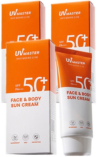 토니모리 유브이마스터 페이스앤바디 선크림 SPF50+ PA+++, 80ml, 3개