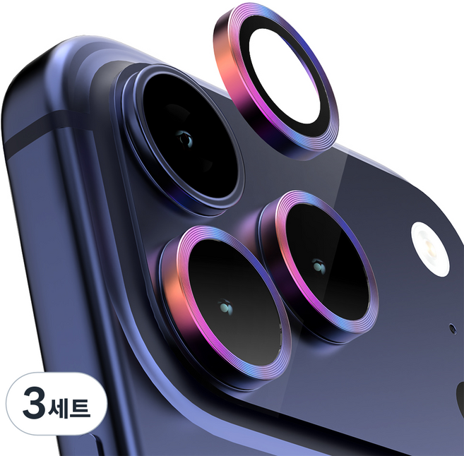 GOOSPERY 金屬環獨立鏡頭手機相機鋼化玻璃保護貼組 極光, 3套