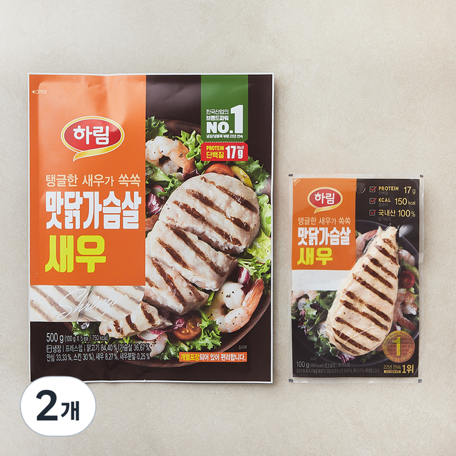 하림 맛닭가슴살 새우, 100g, 2개, 5개입