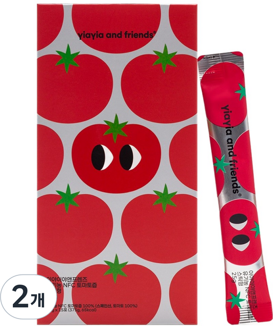 이야이야앤프렌즈 유기농 NFC 토마토즙 스틱형 15p, 375g, 2개