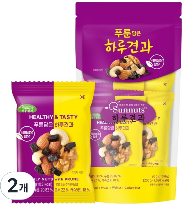 하루견과 푸룬담은 하루견과 10p, 2개, 200g