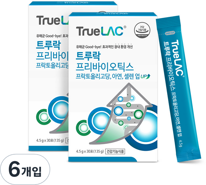 휴럼 트루락 프리바이오틱스 아연 유산균, 135g, 6개