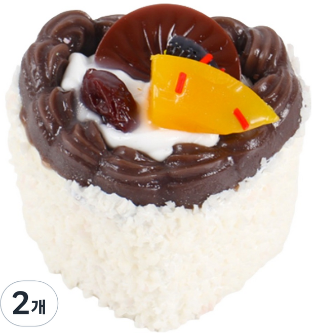 블랙트리 컬러풀 하트 컵 케이크 피규어 화이트A, 2개