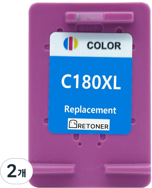 그래토너 삼성 INK-C180XL 호환 잉크 카트리지, 컬러, 2개