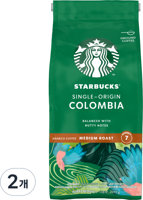 스타벅스 콜롬비아 분쇄 원두, 200g, 2개