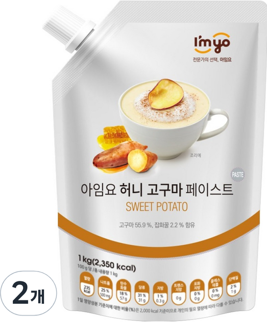 아임요 허니 고구마 페이스트, 1kg, 1개입, 2개