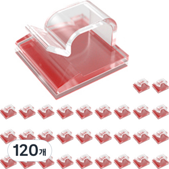 디오셀 케이블 선정리 클립, 120개, 투명