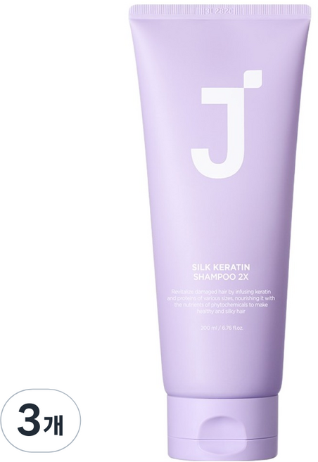제이숲 실크 케라틴 샴푸 2X 튤립 브리즈향, 3개, 200ml