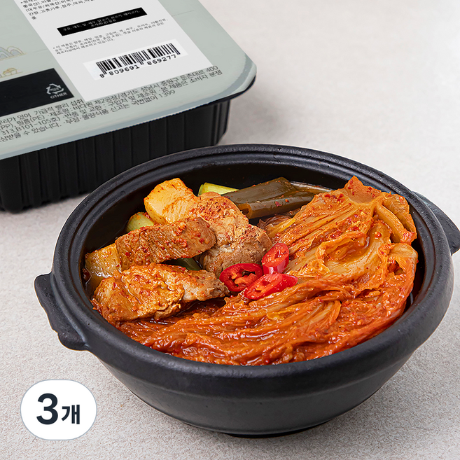 바다원 초이스쿡 식도감 돼지고기 묵은지찜, 400g, 3개