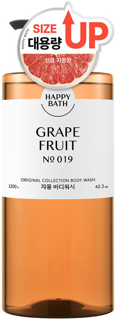 해피바스 오리지널컬렉션 등드름 약산성 대용량 자몽 바디워시, 1.2kg, 1개
