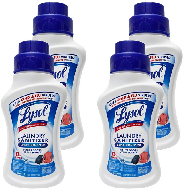Lysol 來舒 衣物抗菌液 清新亞麻, 1.21L, 1入, 4瓶